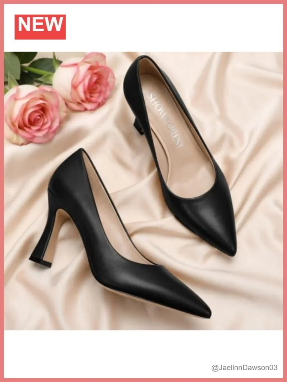 Faux Leather Pointed Toe Stiletto Pumps 3.5 inch Heel Slip On Dress Shoes Women